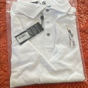 Greyson Classic White Polo with Embroidered Detail